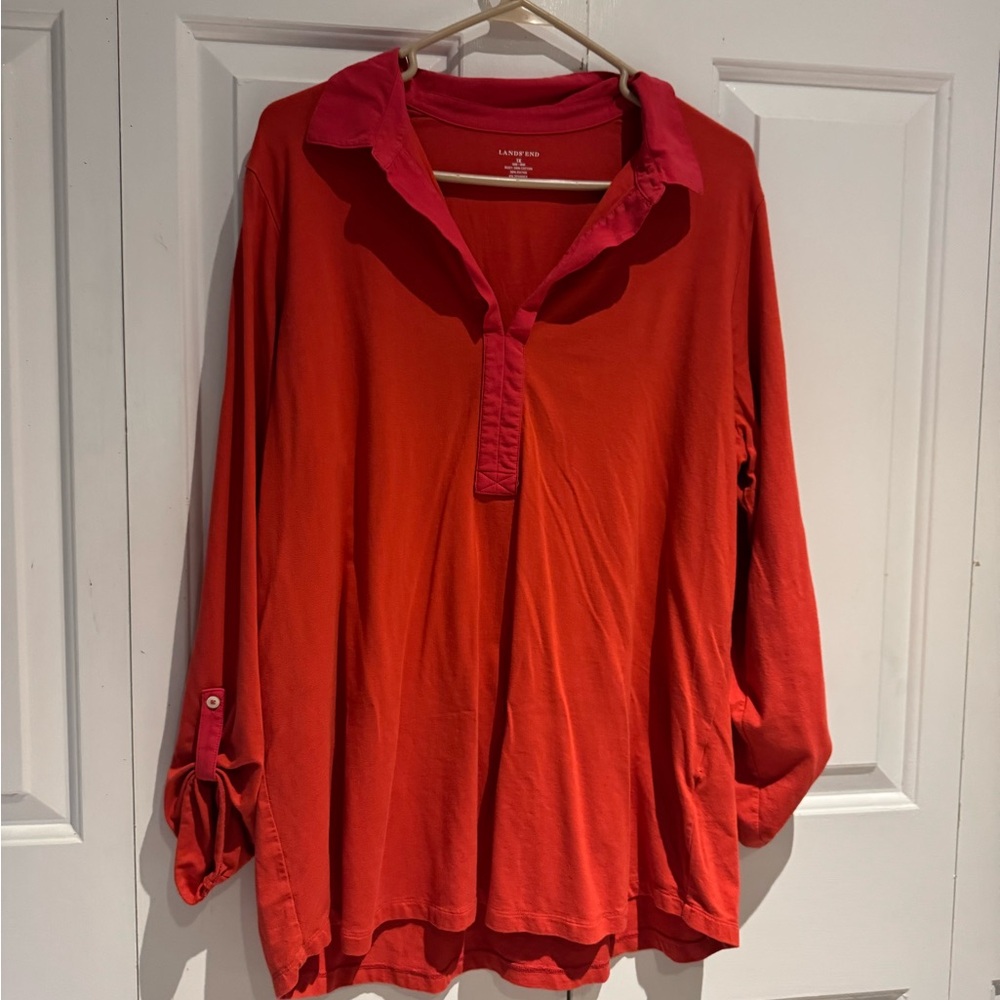 Lands' End Women's  Red Shirt